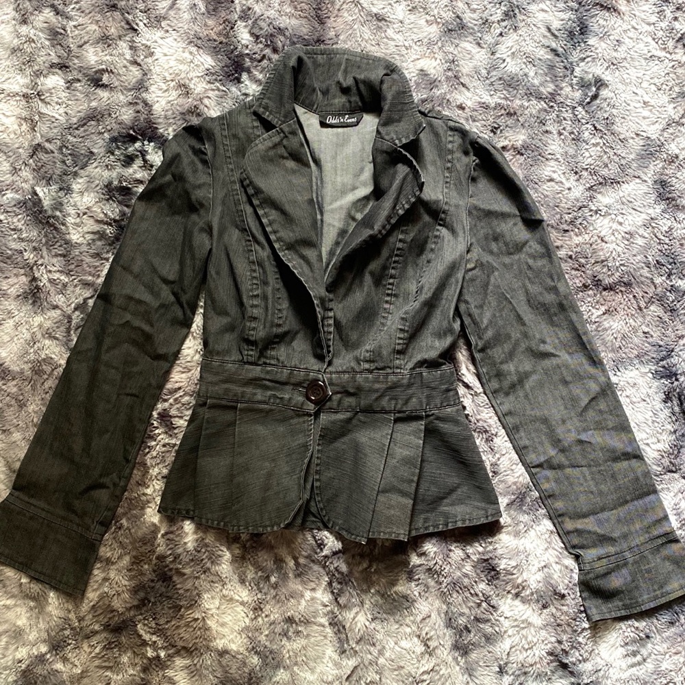Odds’n Evens Charcoal Gray Blazer Jacket . XS